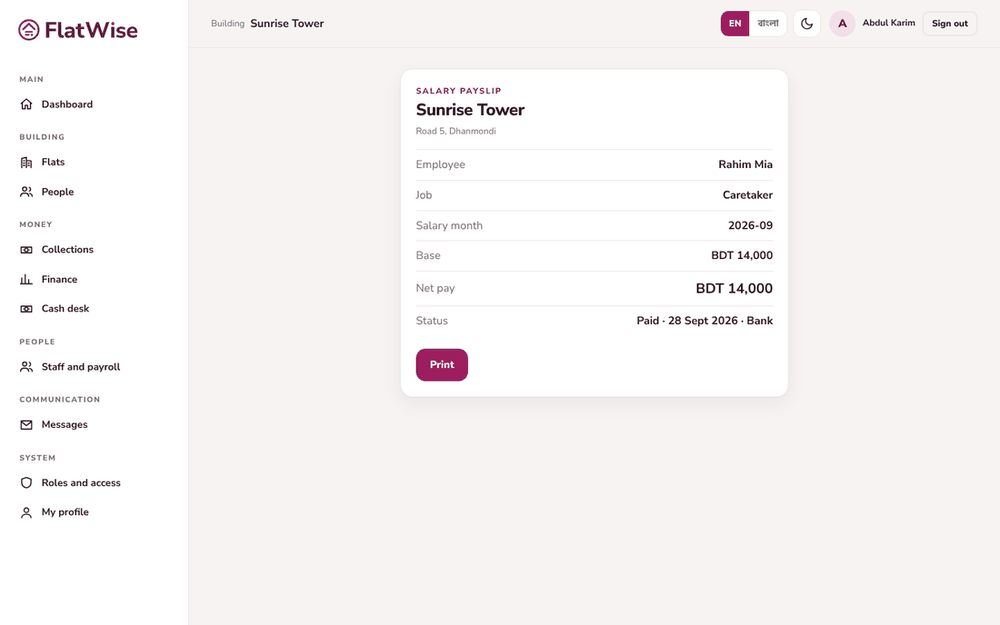 A payslip